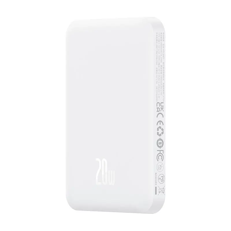 Powerbank Baseus P10022107223-00 Magnetic Mini 5000mAh 20W Biały