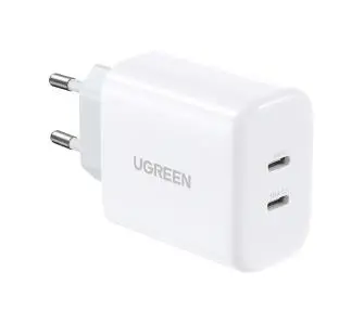 Ładowarka sieciowa UGREEN CD243 2x USB-C 40W Biały