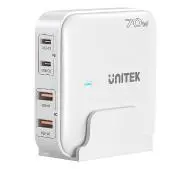 Unitek GaN 70W 2x USB-A+2x USB-C Biały