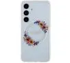 Etui Guess IML Flowers Wreath MagSafe do Samsung Galaxy S24 Przezroczysty
