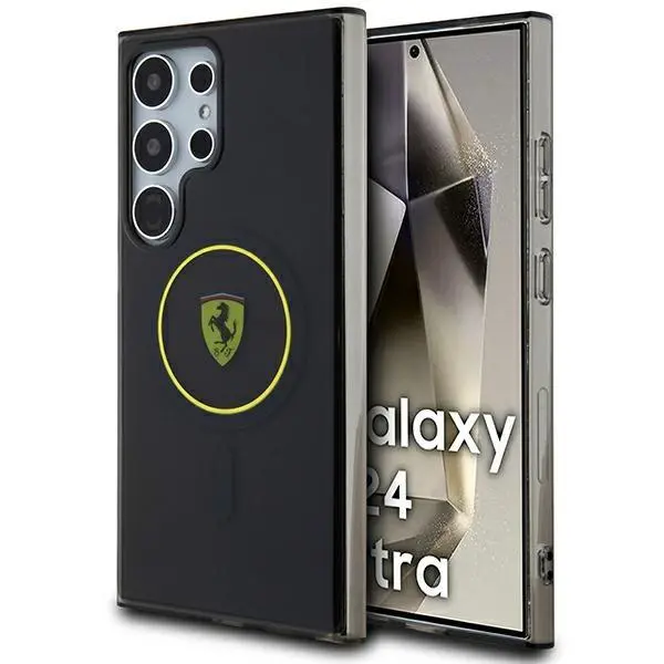 Etui Ferrari IML Transp Inner Circle Line MagSafe do Samsung Galaxy S24 Ultra Żółty