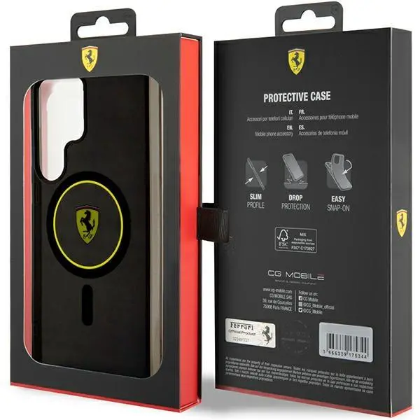 Etui Ferrari IML Transp Inner Circle Line MagSafe do Samsung Galaxy S24 Ultra Żółty