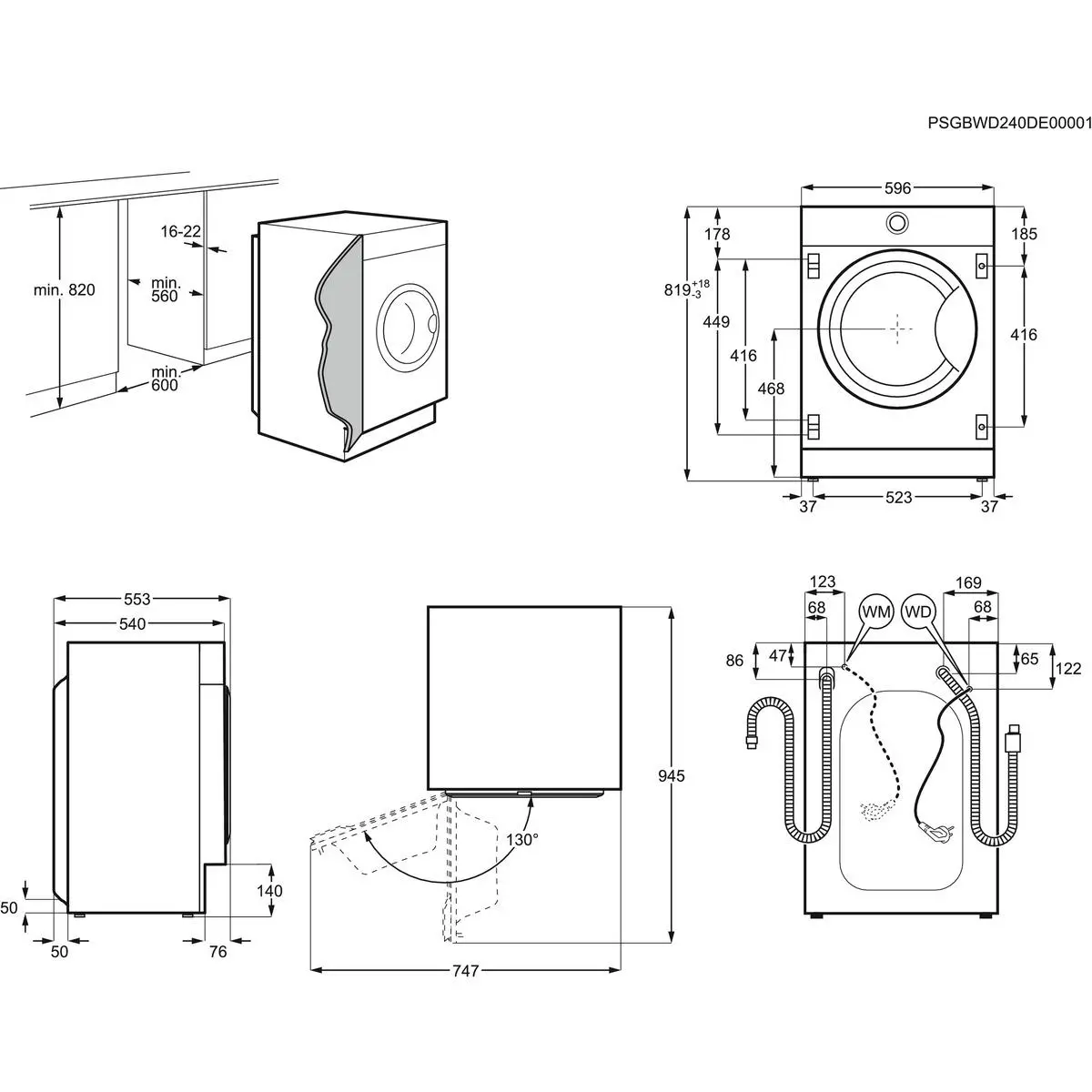 Pralko-suszarka Electrolux 700 DualCare EW7WN368SPI 54cm 8kg/4kg