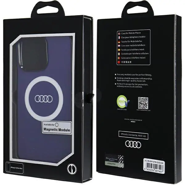 Etui AUDI IML Big Logo MagSafe Case AU-IMLMIP15PM-Q5/D2-BE do iPhone 15 Pro Max Niebieski