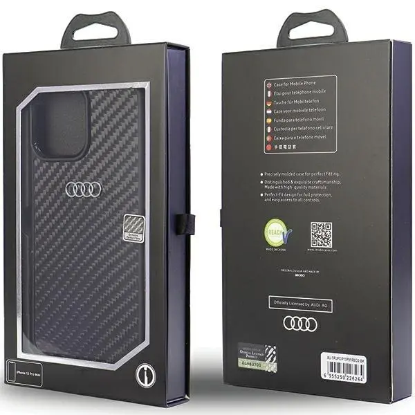 Etui AUDI Carbon fiber AU-TPUPCIP13PM-R8/D2-BK do iPhone 13 Pro Max Czarny