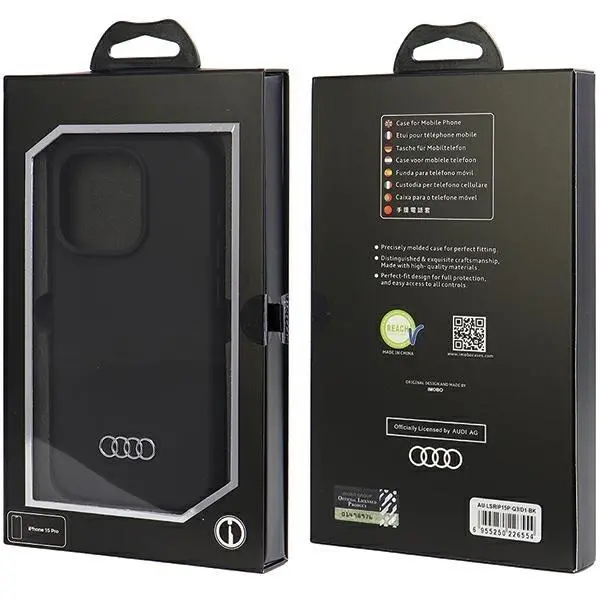 Etui AUDI Silicone Case AU-LSRIP15P-Q3/D1-BK do iPhone 15 Pro Czarny