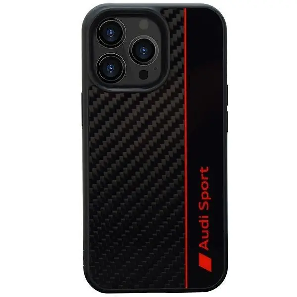 Etui AUDI Carbon fiber Stripe AUS-TPUPCIP13PM-R8/D1-BK do iPhone 13 Pro Max Czarny
