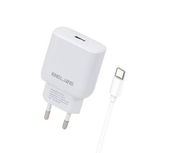 Ładowarka sieciowa Beline 1x USB-C 25W + kabel USB-C PD 3.0 GaN Biały