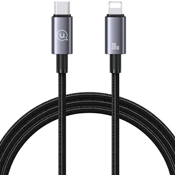 Kabel USAMS USB-C do Lightning 30W 1,2m Fast Charging Stalowy