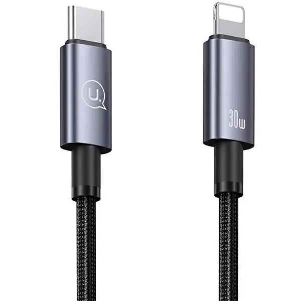 Kabel USAMS USB-C do Lightning 30W 1,2m Fast Charging Stalowy