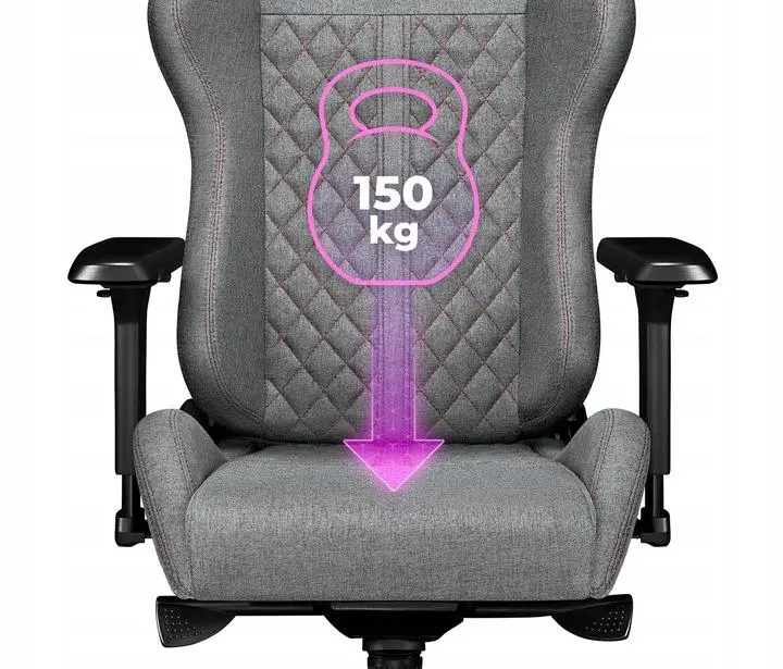 Fotel Yumisu 2050 Magnetic Materiał Biurowy do 150kg Tkanina Jasnoszaro-czerwony