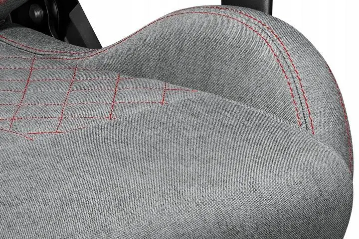 Fotel Yumisu 2050 Magnetic Materiał Biurowy do 150kg Tkanina Jasnoszaro-czerwony