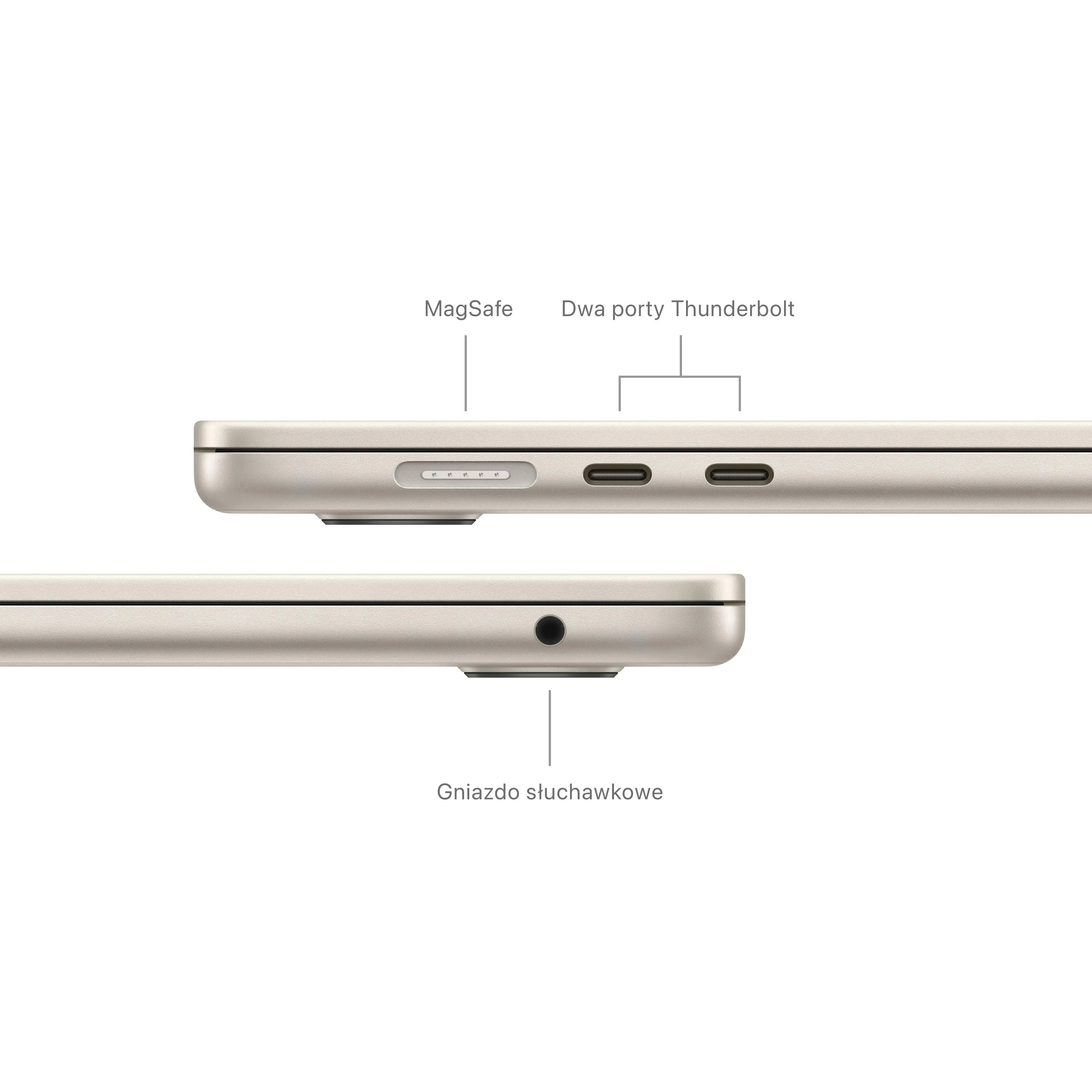 Apple MacBook Air 2024 15,3" M3 8GB RAM 256GB Dysk macOS Księżycowa Poświata