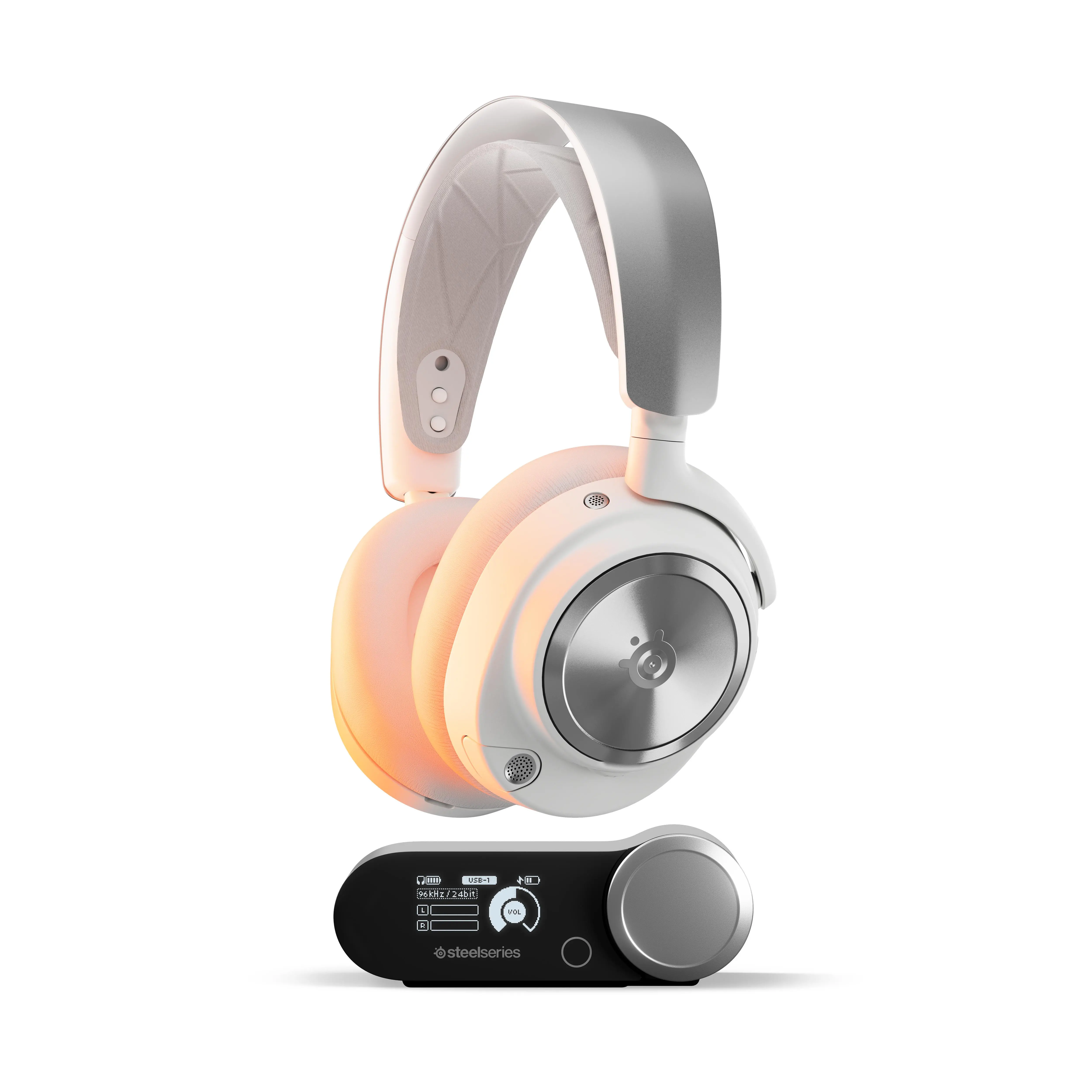 Słuchawki bezprzewodowe z mikrofonem SteelSeries Arctis Nova Pro Wireless Nauszne Biały