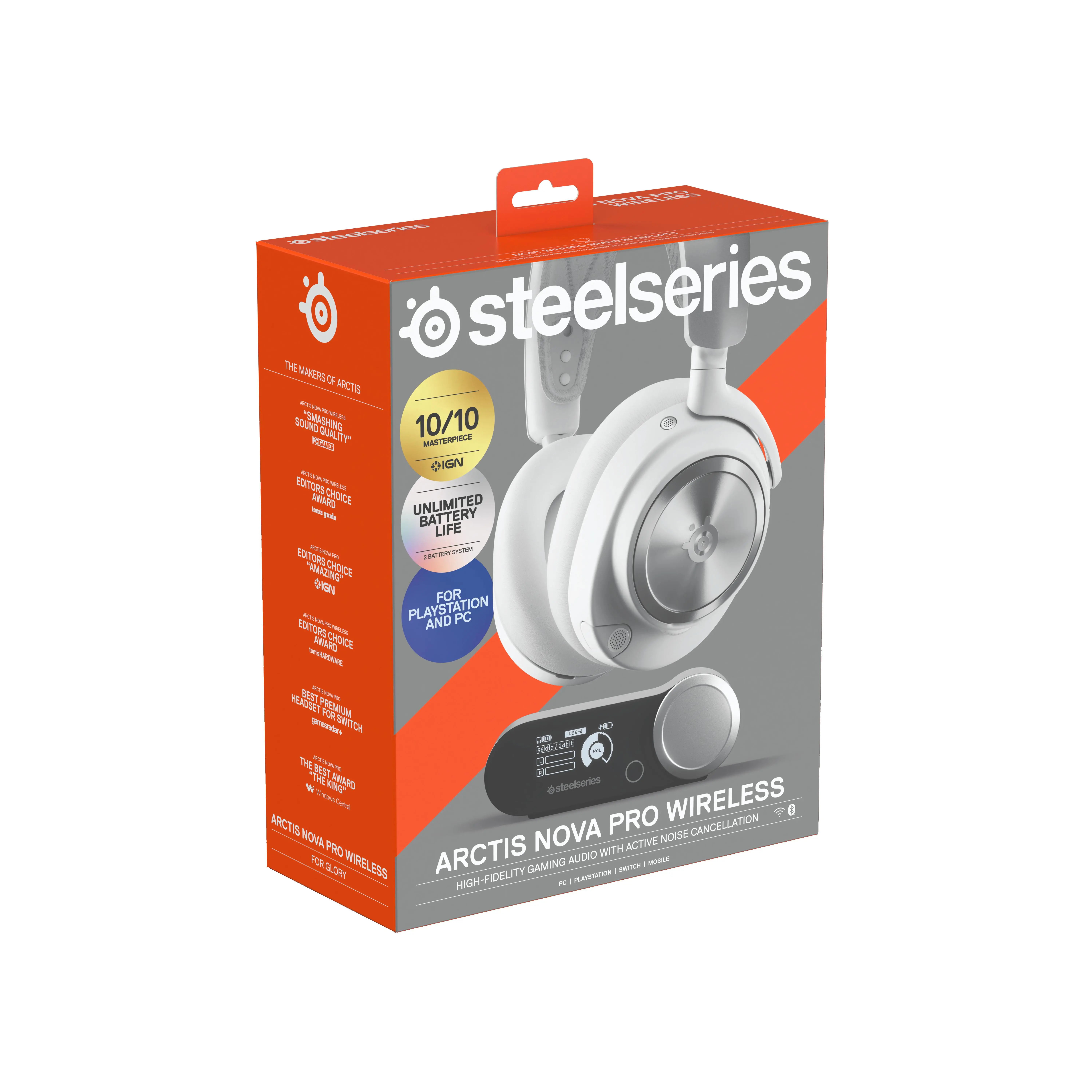 Słuchawki bezprzewodowe z mikrofonem SteelSeries Arctis Nova Pro Wireless Nauszne Biały
