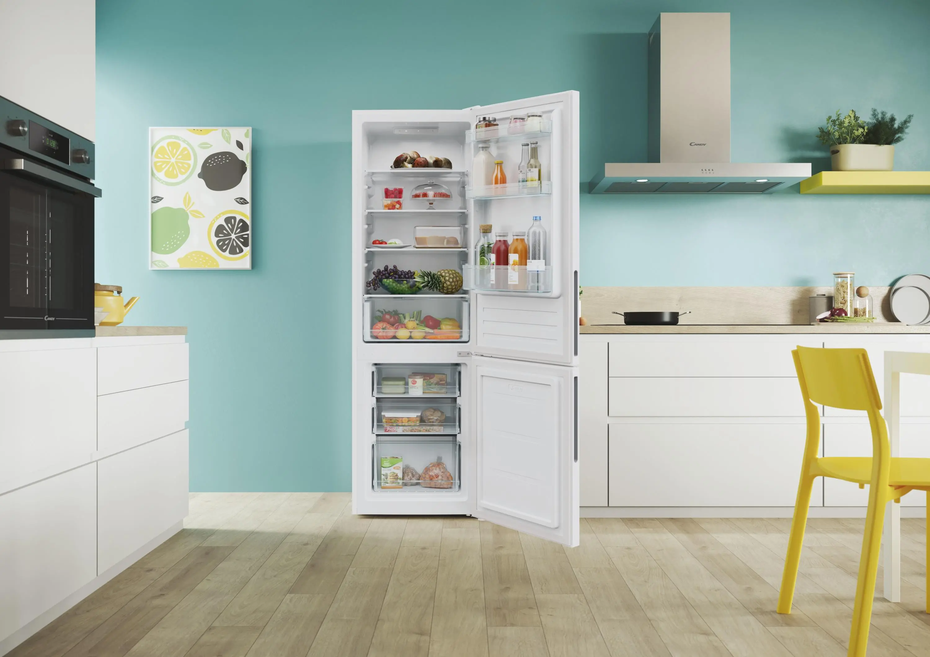 Lodówka Candy City Combi CCT3L517EW 176cm Biały