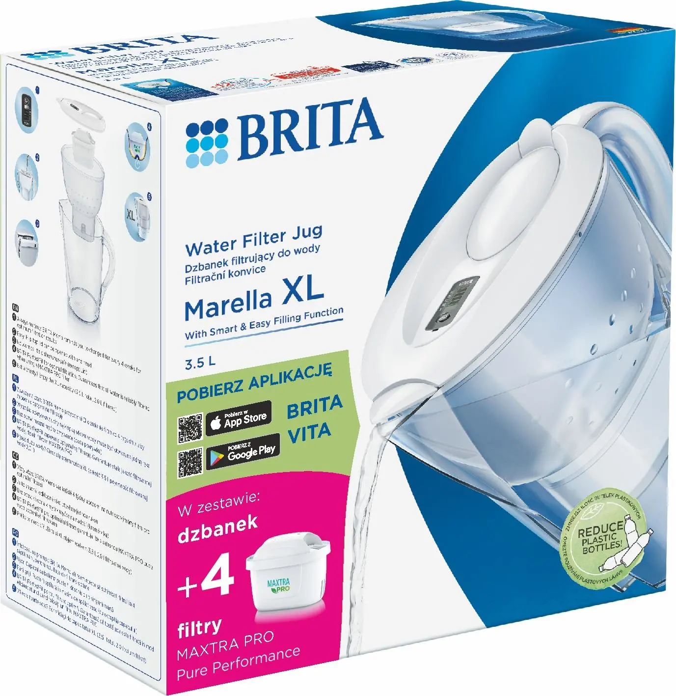 Dzbanek filtrujący Brita Marella XL 3,5l 4 wkłady Biały
