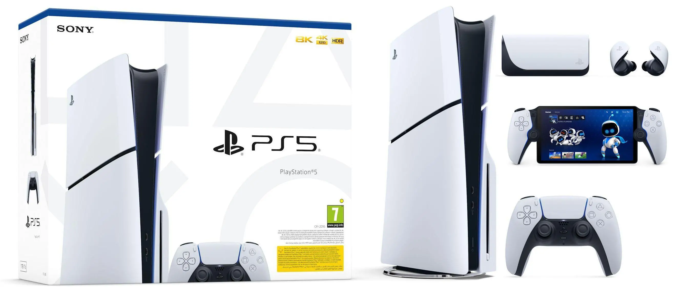 Konsola Sony PlayStation 5 Slim D Chassis (PS5) 1TB z napędem + PlayStation Portal + Słuchawki PULSE Explore