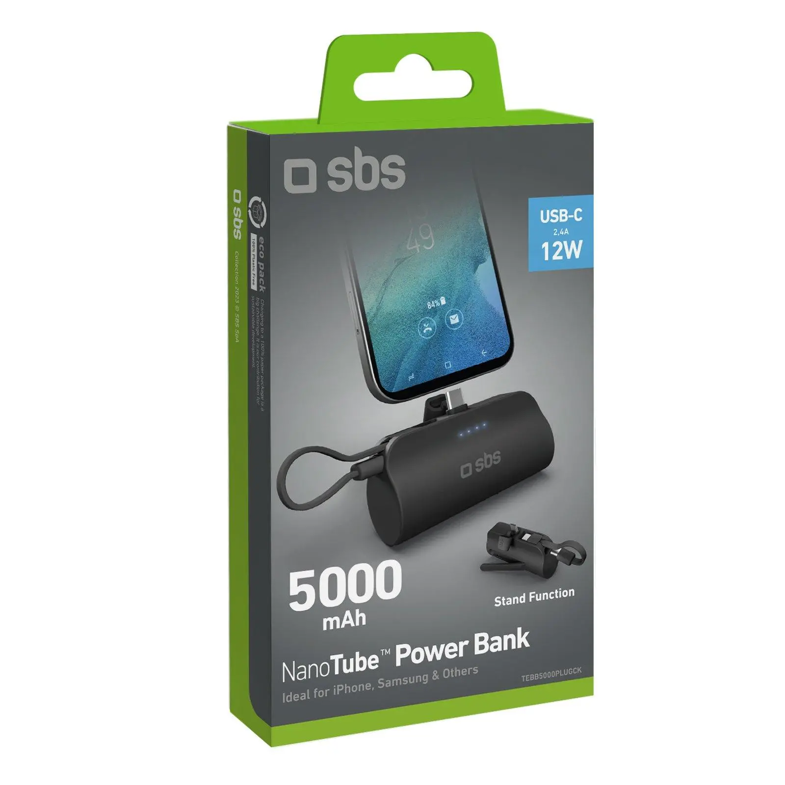 Powerbank SBS TEBB5000PLUGCK 5000mAh 12W Czarny