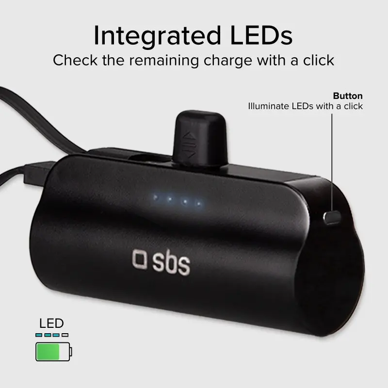 Powerbank SBS TEBB5000PLUGCK 5000mAh 12W Czarny