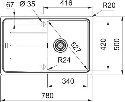 Zlewozmywak Franke Basis BFG 611-78 Fragranit Szary