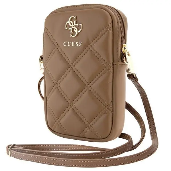 Etui Guess torebka Zip Quilted 4G Brązowy