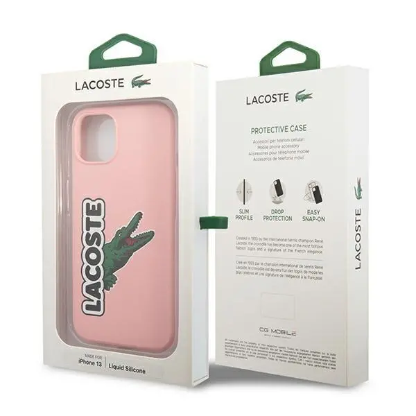 Etui Lacoste Silicone Head Crocodile do iPhone 13 Różowy