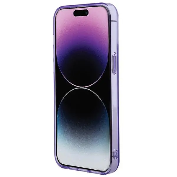 Etui Lacoste Transparent MagSafe do iPhone 15 Pro Max Fioletowy
