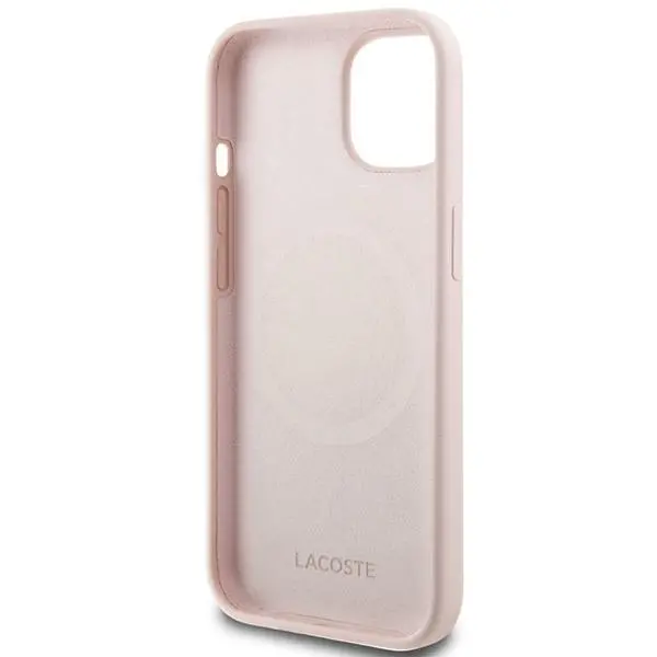 Etui Lacoste Silicone MagSafe do iPhone 15 Różowy