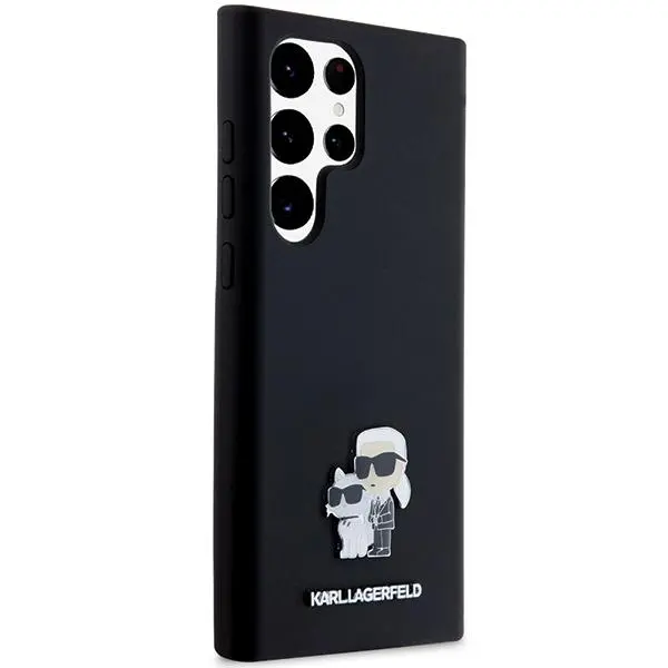 Etui Karl Lagerfeld Hardcase Silicone Karl&Choupette Metal Pin do Samsung Galaxy S24 Ultra Czarny