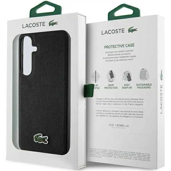 Etui Lacoste LCHMS24MPVCK Hardcase Iconic Petit Pique MagSafe do Samsung Galaxy S24+ Czarny