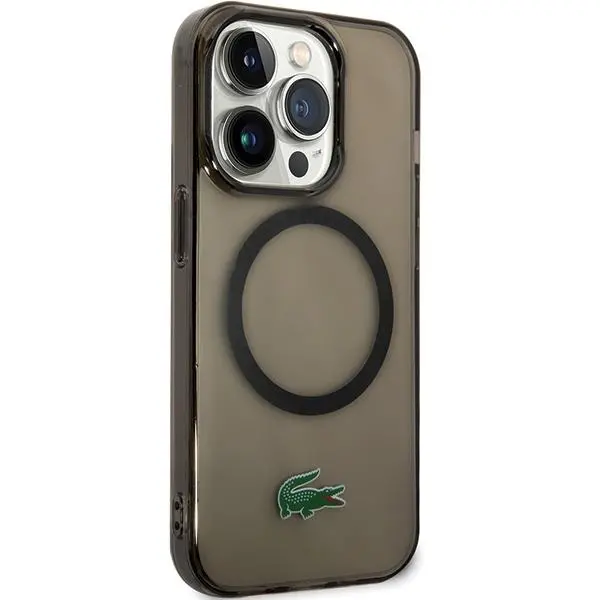 Etui Lacoste LCHMP15XULOK Hardcase Transparent MagSafe do iPhone 15 Pro Max Czarny