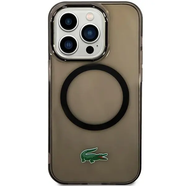 Etui Lacoste LCHMP15XULOK Hardcase Transparent MagSafe do iPhone 15 Pro Max Czarny