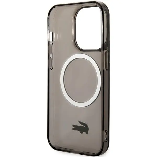 Etui Lacoste LCHMP15XULOK Hardcase Transparent MagSafe do iPhone 15 Pro Max Czarny