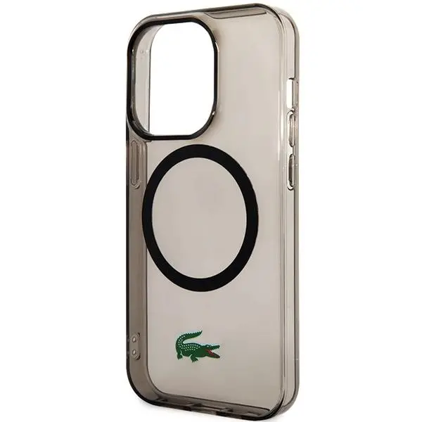 Etui Lacoste LCHMP15XULOK Hardcase Transparent MagSafe do iPhone 15 Pro Max Czarny