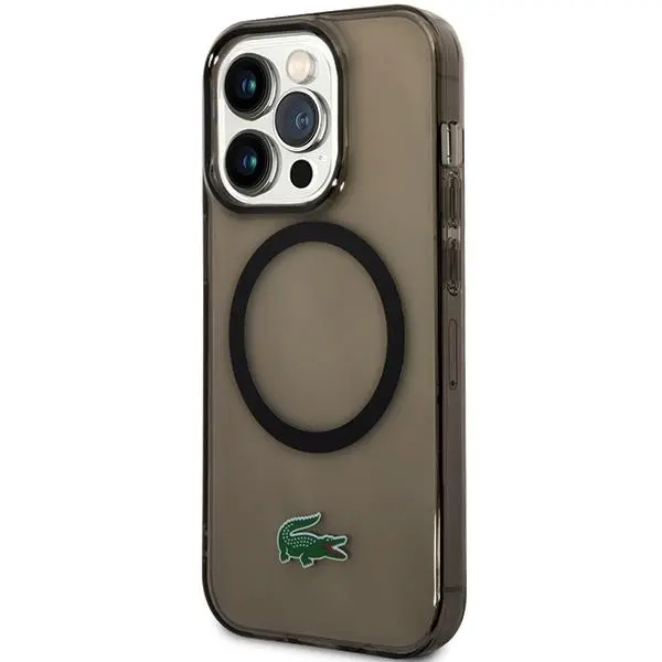 Etui Lacoste LCHMP15XULOK Hardcase Transparent MagSafe do iPhone 15 Pro Max Czarny