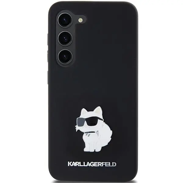 Etui Karl Lagerfeld Hardcase Silicone Choupette Metal Pin do Samsung Galaxy S24 Czarny