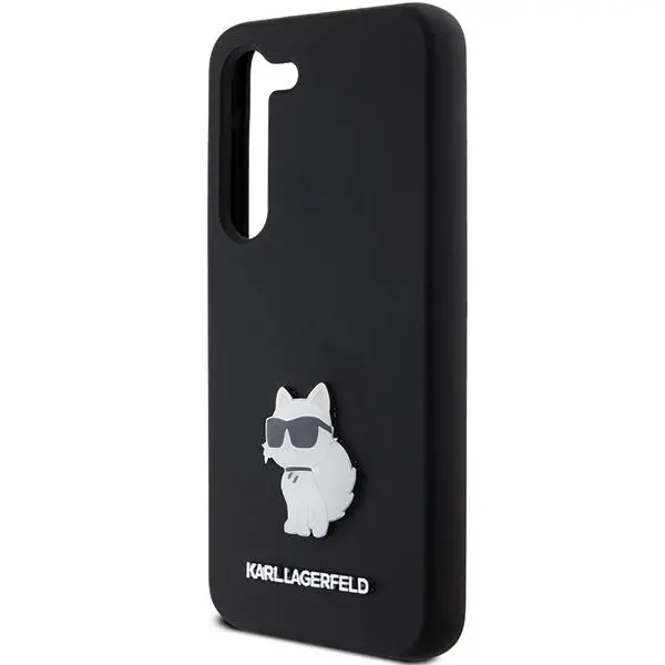Etui Karl Lagerfeld Hardcase Silicone Choupette Metal Pin do Samsung Galaxy S24 Czarny