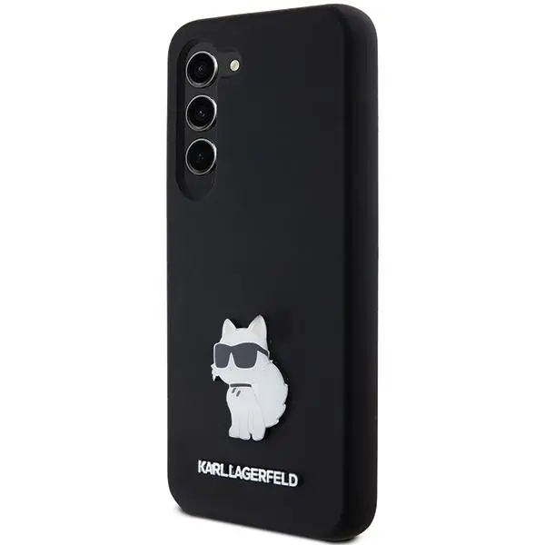 Etui Karl Lagerfeld Hardcase Silicone Choupette Metal Pin do Samsung Galaxy S24 Czarny