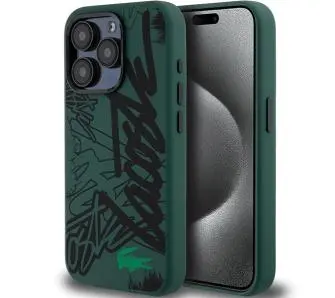 Etui Lacoste LCHCP15XGRAK Hardcase Silicone Graffiti do iPhone 15 Pro Max Czarny