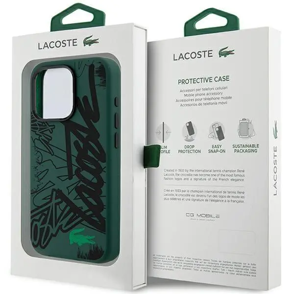 Etui Lacoste LCHCP15XGRAK Hardcase Silicone Graffiti do iPhone 15 Pro Max Czarny