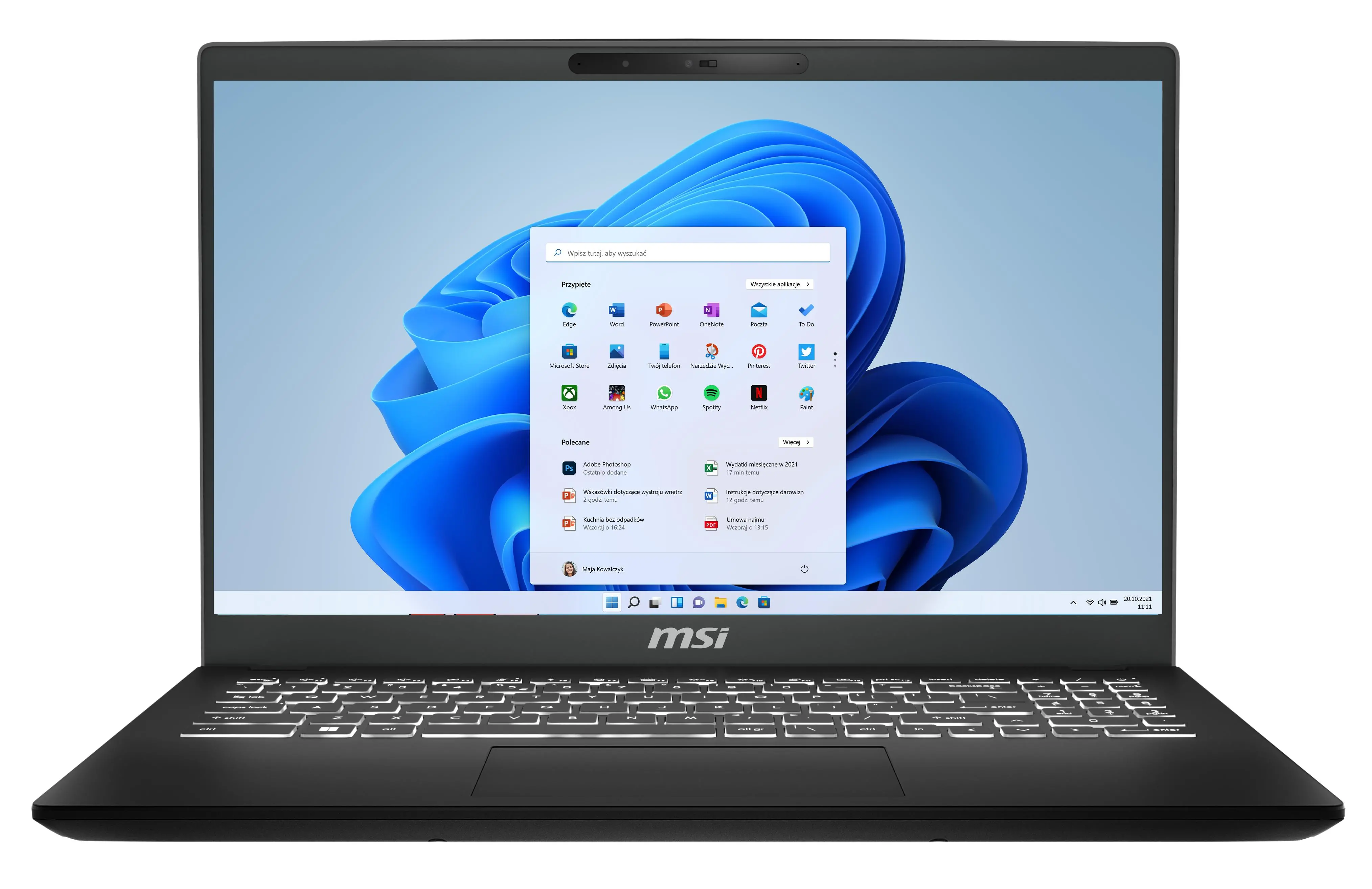 Laptop MSI Modern 15 H C13M-202PL 15,6" i5-13420H 16GB RAM 512GB Dysk SSD Win11 Czarny