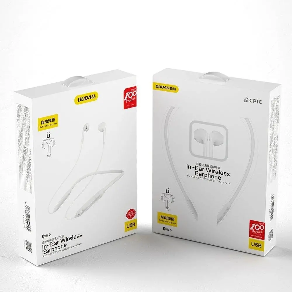 Słuchawki bezprzewodowe Dudao Magnetic Suction U5B Douszne Bluetooth Biały