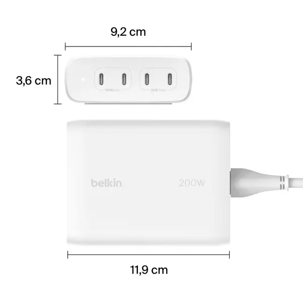 Ładowarka sieciowa Belkin BoostCharge Pro Power Delivery 4 x USB-C GaN 200W
