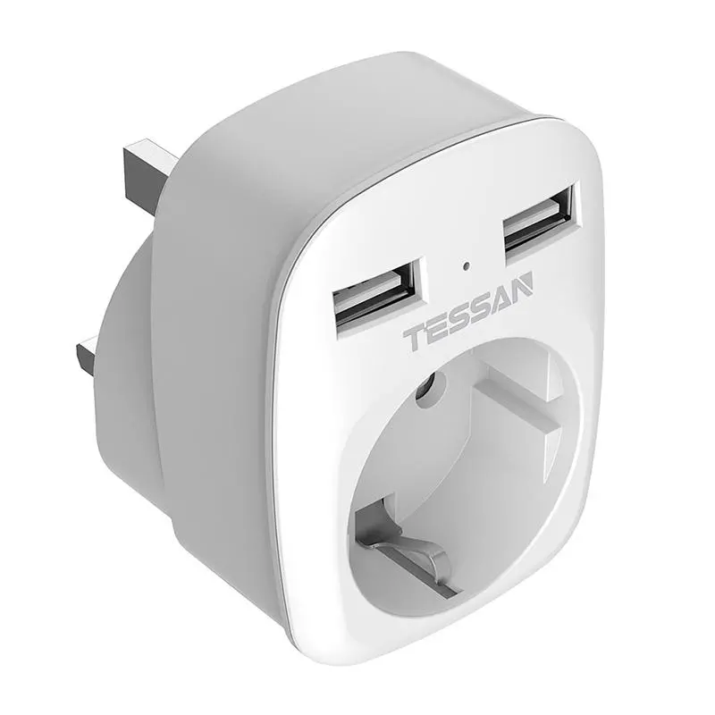 Adapter podróżny Tessan TS-611-UK-GRA USB-A 10W
