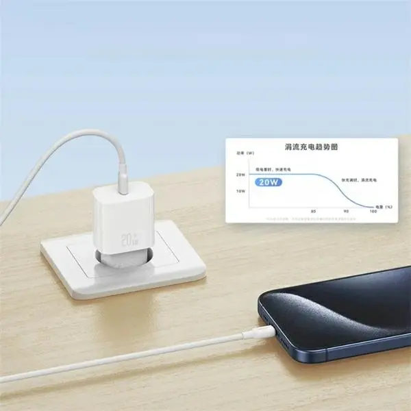 Ładowarka sieciowa USAMS OYXLTZ01 1xUSB-C PD20W PD Fast Charging + kabel USB-C/USB-C 60W Biały