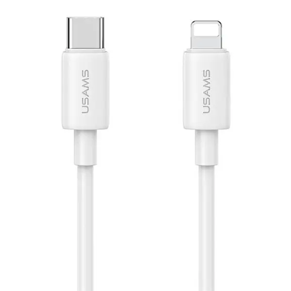 Ładowarka sieciowa USAMS OYXLTZ02 1xUSB-C T65 PD20W PD Fast Charging + kabel USB-C/Lightning US-SJ712 30W Biały
