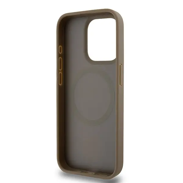 Etui DKNY Leather Pattern Metal Logo MagSafe do iPhone 15 Pro Max Brązowy