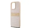 Etui DKNY Hardcase Leather Mono Stripe & Metal Logo iPhone 15 Pro Max Różowy
