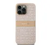 Etui DKNY Hardcase Leather Mono Stripe & Metal Logo iPhone 15 Pro Max Różowy
